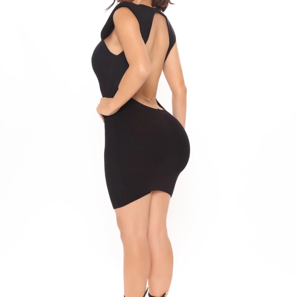 Fashion Nova shoulder pad mini dress